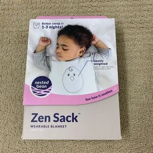 Nested Bean White Zen Sleep Sack Wearable Weighted Blanket 0-6 Months New